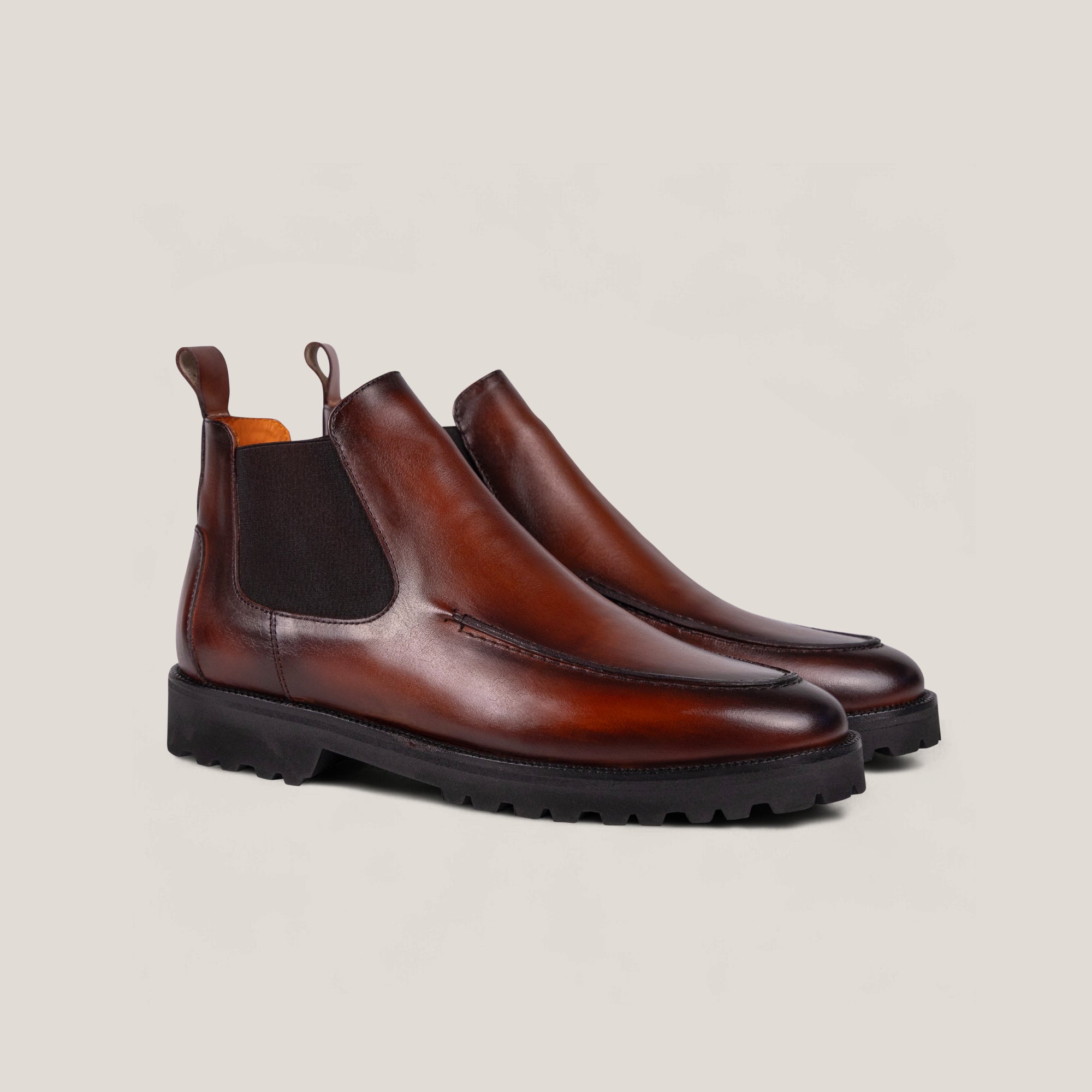 Livorno - Cognac Patina Leer - Chelsea Boots