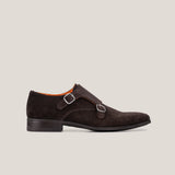 Monte Carlo - Dark Brown Suede - Double Monk Shoes