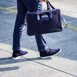 Biella - Navy Blue Suede - Monk Strap Boots