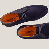 Lecco - Croco Donkerblauwe Suède - Chukka Boots