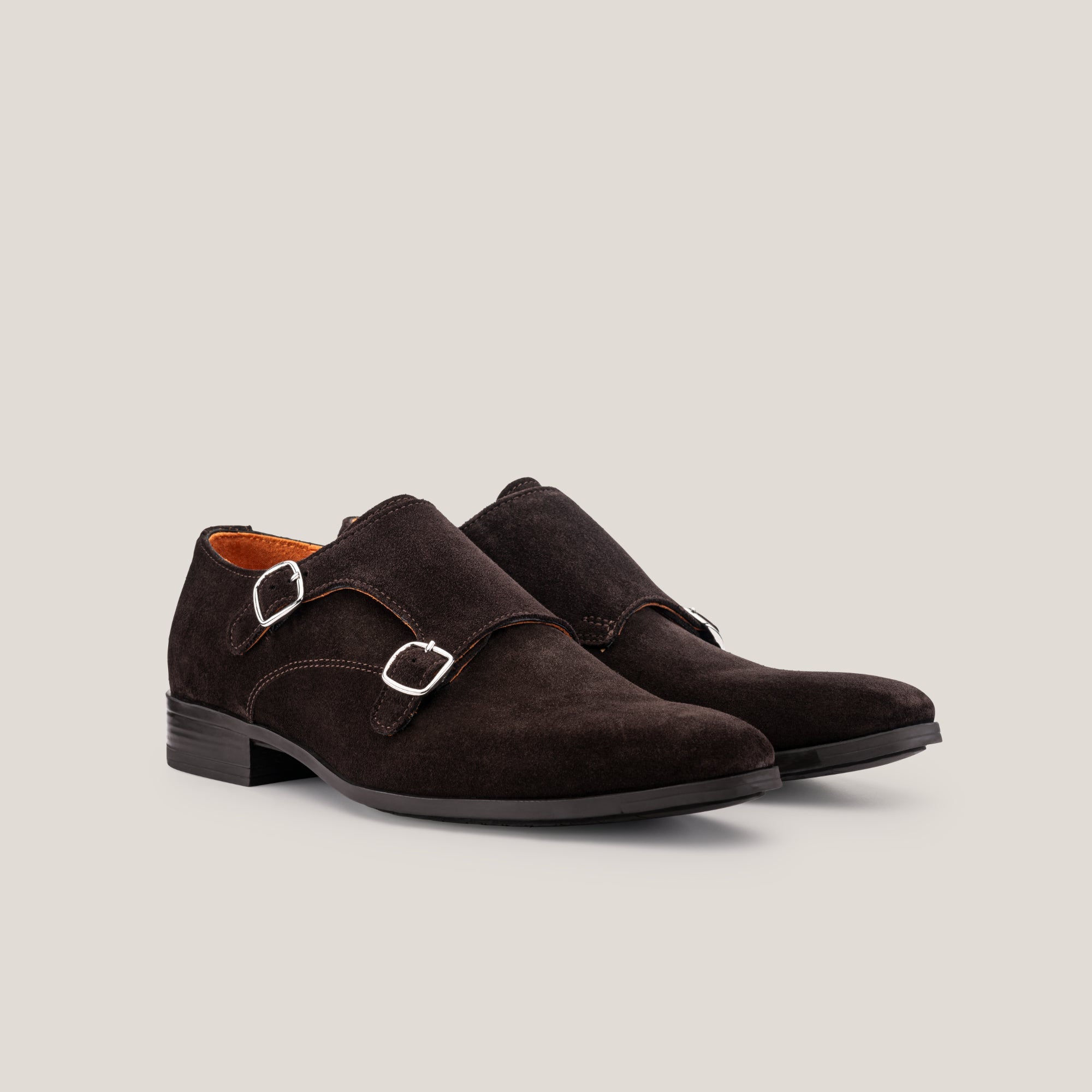 Handcrafted Dark Brown Suede Double Monkstrap Shoes Reinhard Frans Handcrafted Dark Brown Suede Double Monkstrap Shoes Reinhard Frans