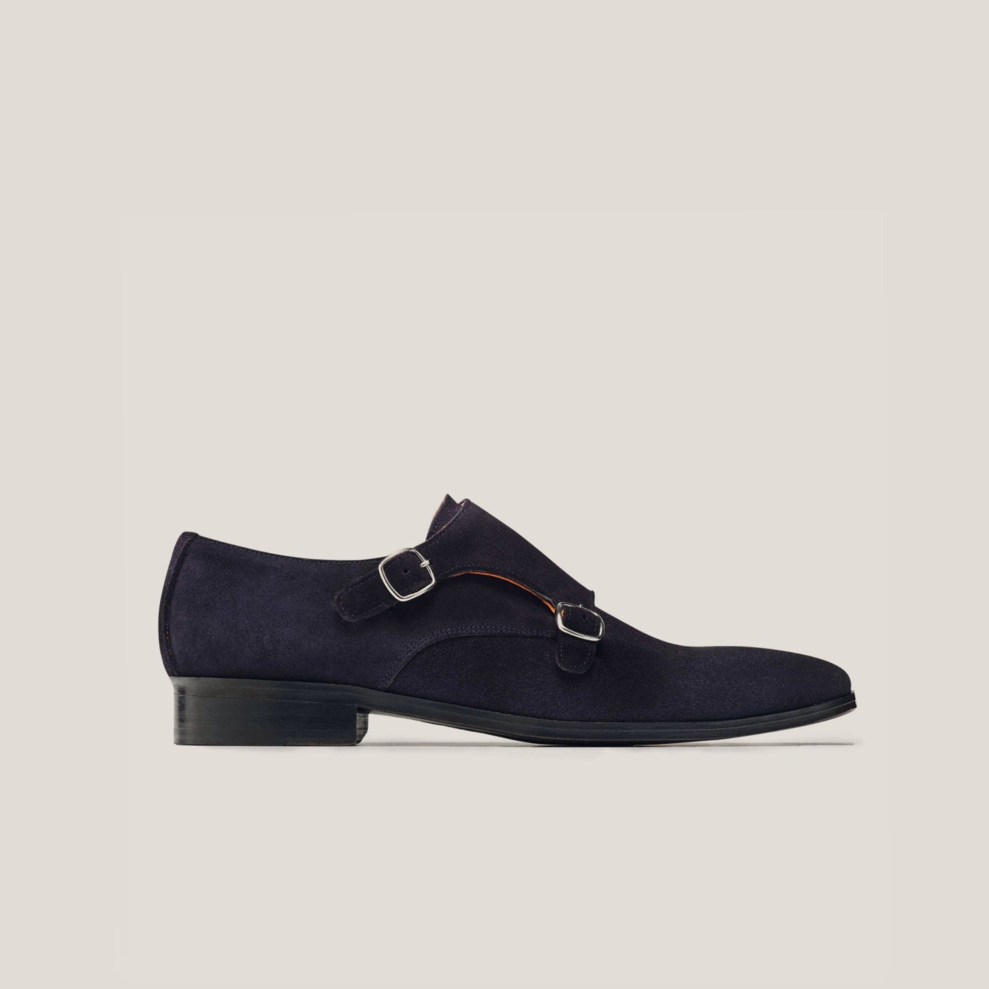 Monte-Carlo Navy Suede Double Monk Shoes Reinhard Frans
