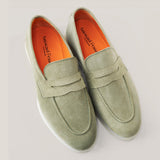 Portofino - Bamboo Groen Suède - Penny Loafers