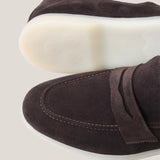 Portofino - Donkerbruine Suède - Penny Loafers