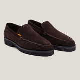 Trento - Donkerbruine Suède - Loafers