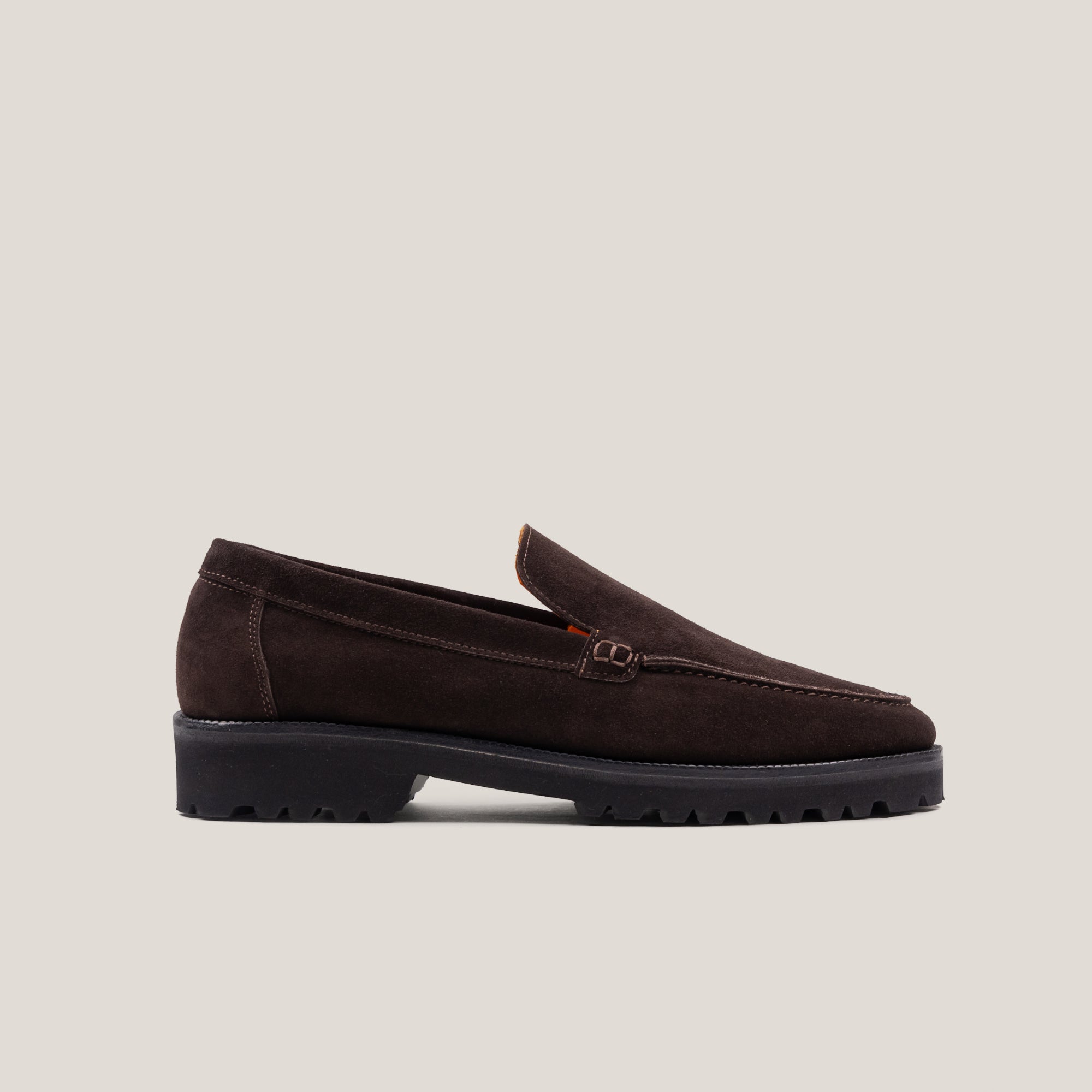 Trento - Donkerbruine Suède - Loafers