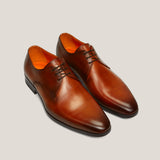 Boston-24 Cognac Brown Leather Derby Shoes