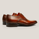 Boston-24 Cognac Brown Leather Derby Shoes