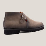 Biella Taupe Graue Wildleder Monk Strap Boots