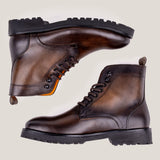 Bolzano24 Saddle Brown Patina Leather Boots