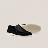 Capri - Black Suede 1668 Croco - Loafers — sole view | Reinhard Frans