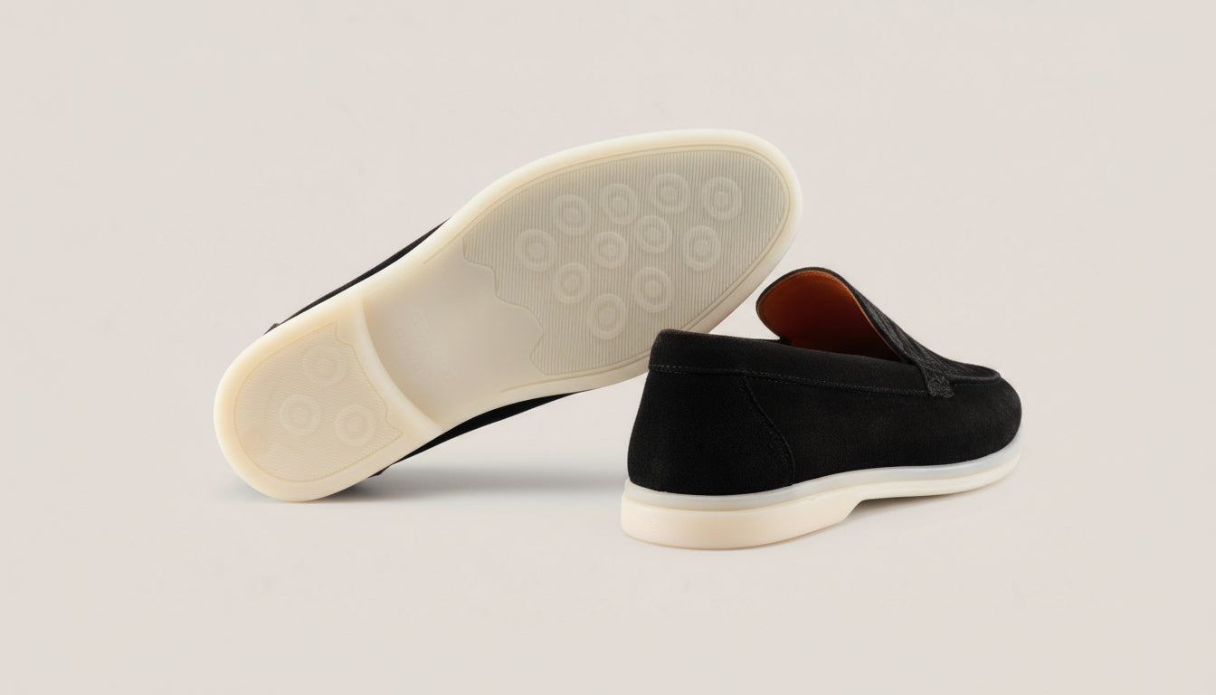 Capri - Black Suede 1668 Croco - Loafers — detail view | Reinhard Frans