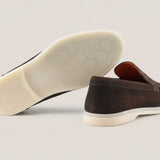 Capri - Dark Brown Suede 1667 Croco - Loafers — detail view | Reinhard Frans