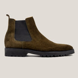 Chelsea-24 Camouflage Green Suede Chelsea Boots