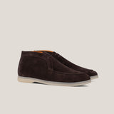 Lecco - Dark Brown Suede with Beige - Chukkas