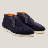 Lecco Donkerblauwe Suède Chukka Boots