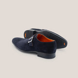 NY24 - Dark Navy Suede - Single Monk Shoes
