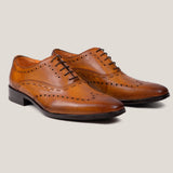 Naples Cognac Lichtbruine Leren Brogues