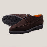 Pescia Dark Brown Suede Derby Shoes