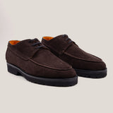 Pescia Dark Brown Suede Derby Shoes