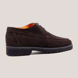 Pescia Dark Brown Suede Derby Shoes