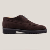 Pescia Dark Brown Suede Derby Shoes