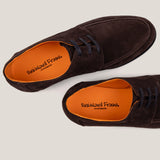 Pescia Dark Brown Suede Lace-up Loafers