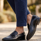 Porto - Black Leather - Penny Loafers