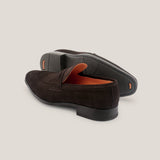 Porto - Donkerbruine Suède - Penny Loafers