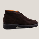 Sienna Dark Brown Suede Slip-on Chukkas