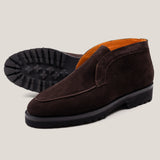 Sienna Dark Brown Suede Slip-on Chukkas