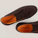 Sienna Dark Brown Suede Slip-on Chukkas