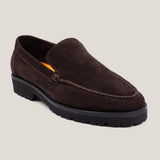 Trento Donkerbruine Suède Loafers