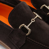 Veneto - Dark Brown Suede - Horse bit loafer