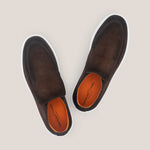 Ankle Loafers | Andora Chiro - Chocolate Airbrushed Suede - Loafer Boots | Reinhard Frans