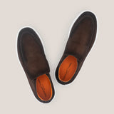 Ankle Loafers | Andora Chiro - Chocolate Airbrushed Suede - Loafer Boots | Reinhard Frans