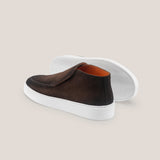 Ankle Loafers | Andora Chiro - Chocolate Airbrushed Suede - Loafer Boots | Reinhard Frans