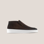 Ankle Loafers | Andora Chiro - Chocolate Airbrushed Suede - Loafer Boots | Reinhard Frans