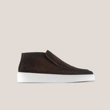 Ankle Loafers | Andora Chiro - Chocolate Airbrushed Suede - Loafer Boots | Reinhard Frans