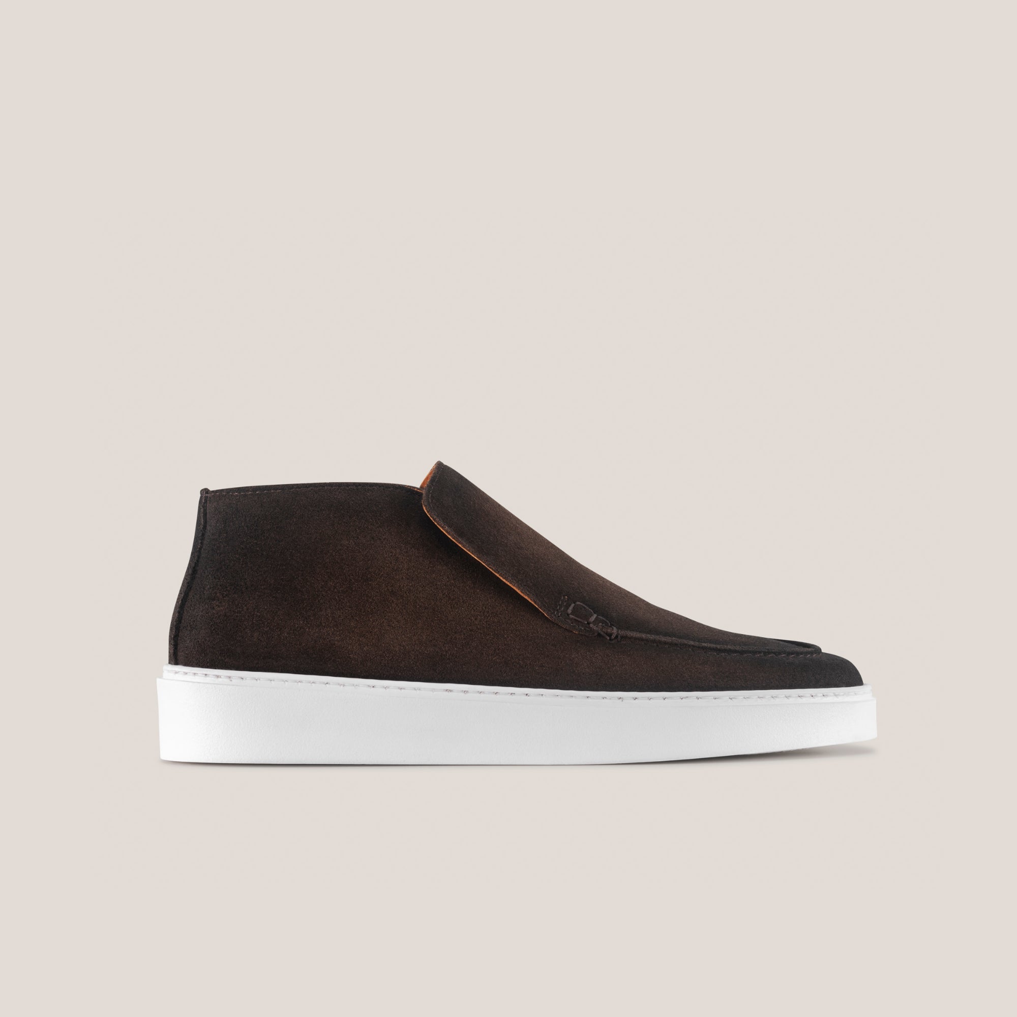 Ankle Loafers | Andora Chiro - Chocolate Airbrushed Suede - Loafer Boots | Reinhard Frans