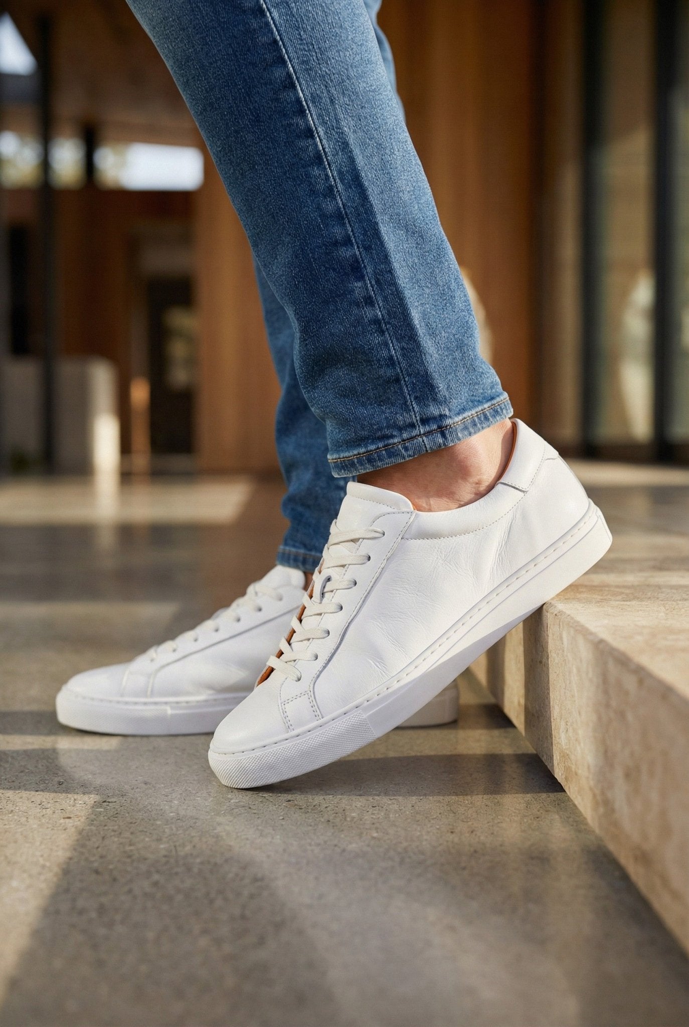 Baltimore - White Calf Leather - Sneakers — top view | Reinhard Frans