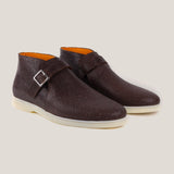 Biella Dark Brown Leather Monk Strap Boots