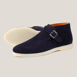 Biella Donkerblauwe Suède Monk Boots