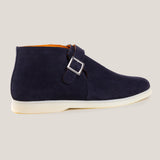 Biella Donkerblauwe Suède Monk Boots