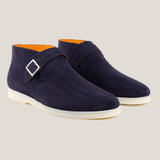 Biella Donkerblauwe Suède Monk Boots