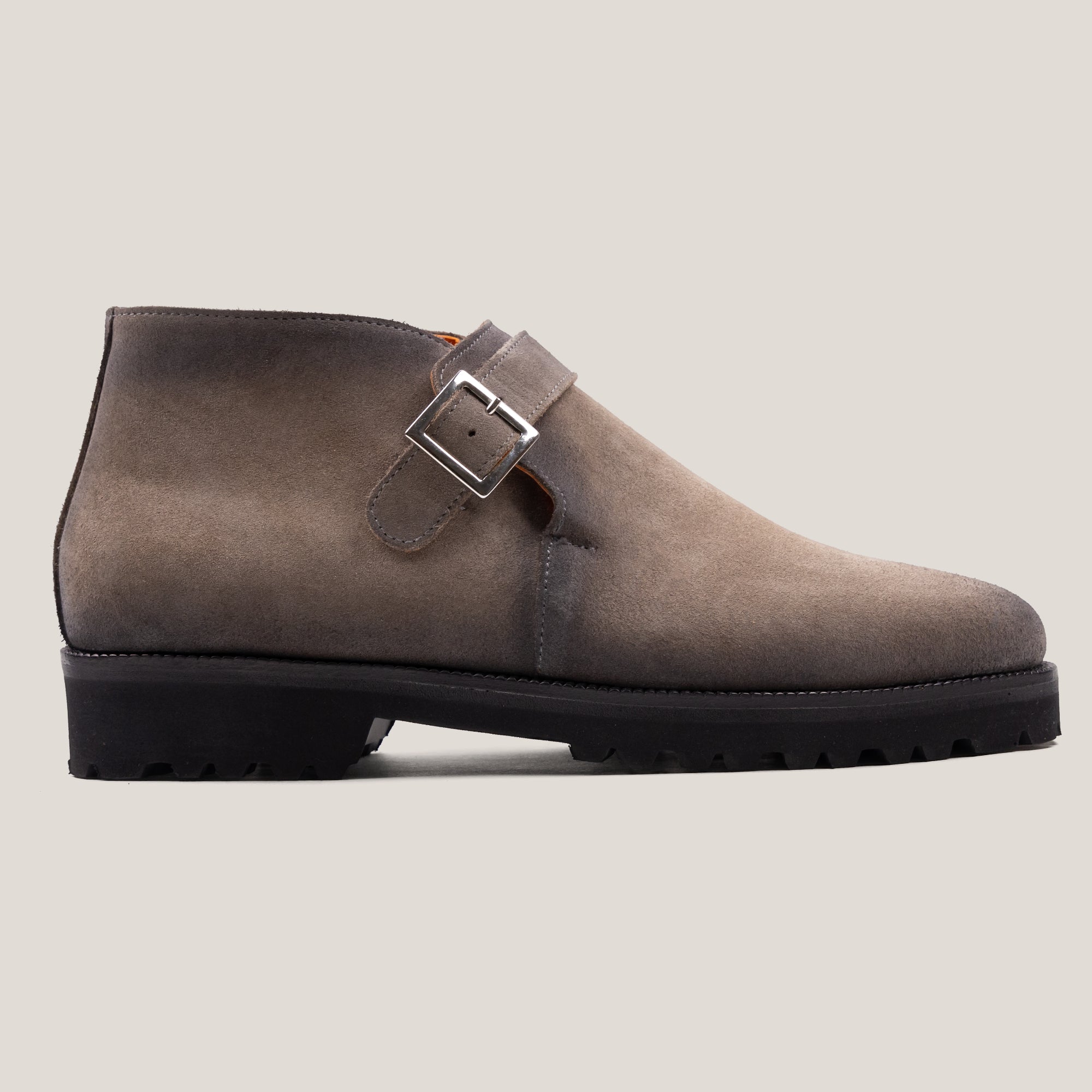 Biella Taupe Grijze Suède Monk Boots