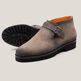 Biella Taupe Grijze Suède Monk Boots