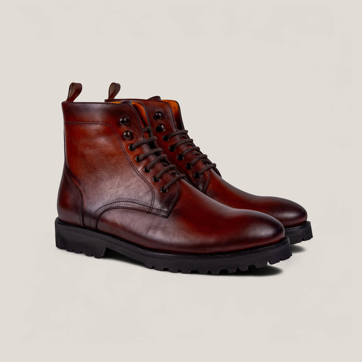Bolzano - Cognac Brown Patina Leather - Boots — Boots | Reinhard Frans