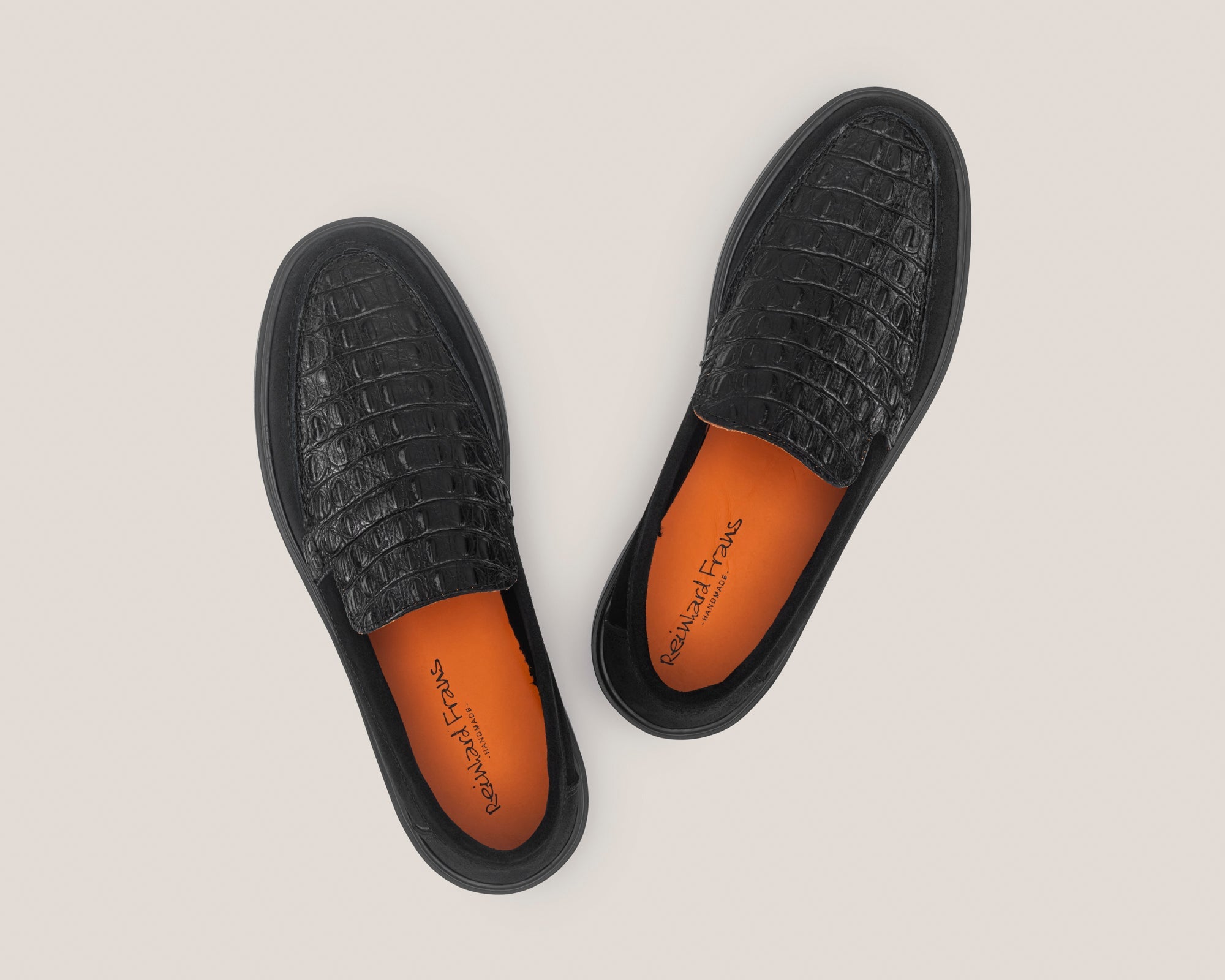 mens Capri Chiro - Black Suede 1668 Croco - Loafers - Reinhard Frans - Summer Loafers