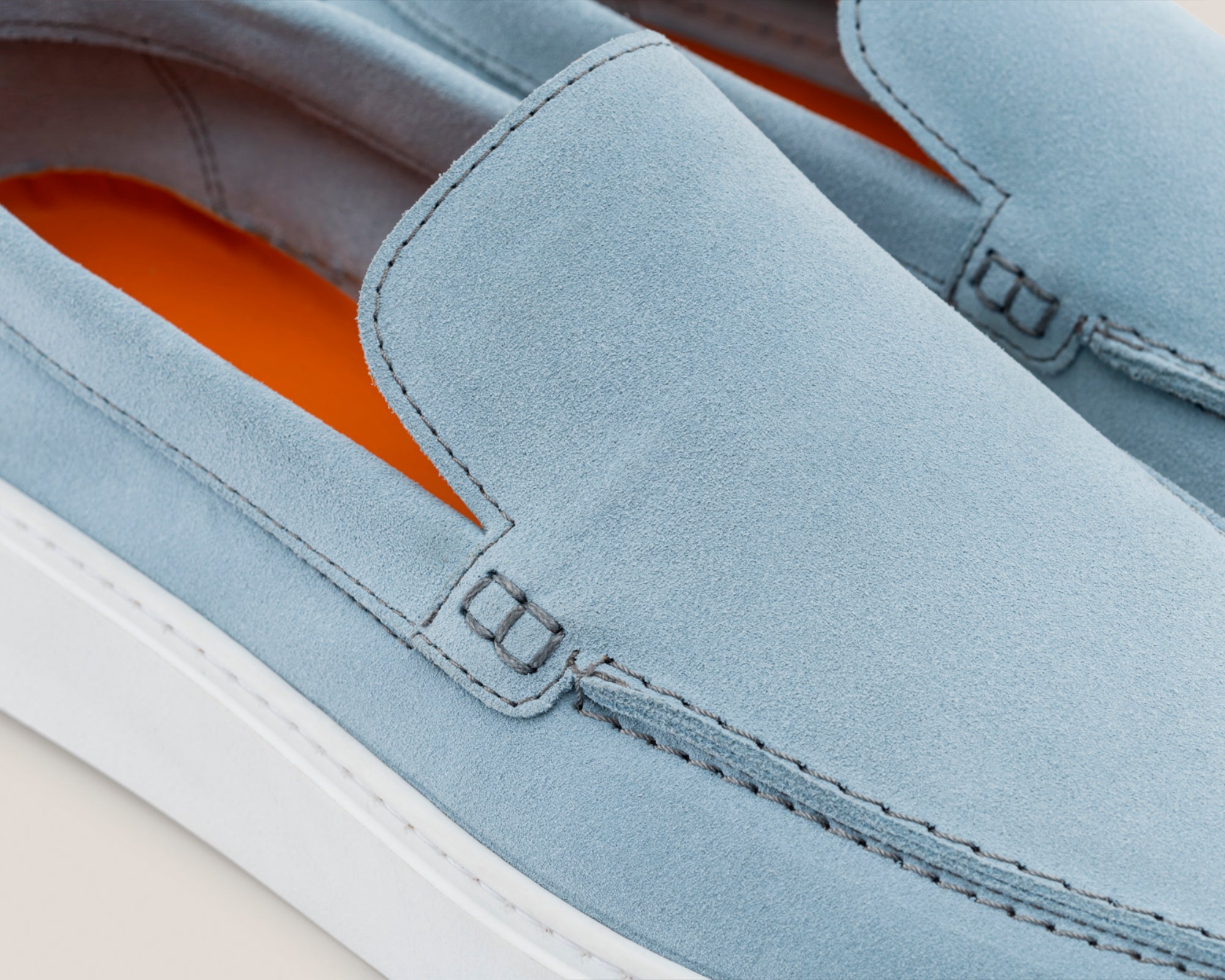 Men's Capri Chiro - Santorini Blue Suede - Loafers - Reinhard Frans - Summer Loafers